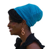 BAMBOO Ocean Blue--ELASTIC BAND Satin Lined Cap