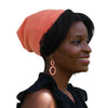 BAMBOO Bright Coral--ELASTIC BAND Satin Lined Cap
