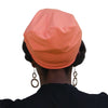 BAMBOO Bright Coral--ELASTIC BAND Satin Lined Cap