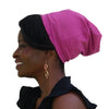 BAMBOO Berry Pink--ELASTIC BAND Satin Lined Cap