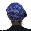 Blue Paisley --ELASTIC BAND Satin Lined Cap