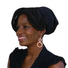 Black--ELASTIC BAND Satin Lined Cap