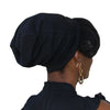 Black--ELASTIC BAND Satin Lined Cap