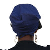 Navy--ADJUSTABLE DRAWSTRING Satin Lined Cap