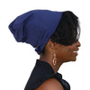 Navy--ADJUSTABLE DRAWSTRING Satin Lined Cap