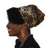 Cheetah--ELASTIC BAND Satin Lined Cap