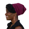 Wine--ELASTIC BAND Satin Lined Cap