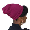 Wine--ELASTIC BAND Satin Lined Cap