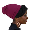 Wine--ELASTIC BAND Satin Lined Cap