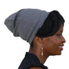 Heather Gray--ELASTIC BAND Satin Lined Cap