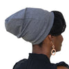 Heather Gray--ELASTIC BAND Satin Lined Cap