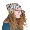 Gold & Black Circles--ADJUSTABLE DRAWSTRING Satin Lined Cap