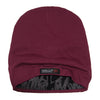 Wine--ELASTIC BAND Satin Lined Cap