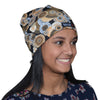 Gold & Black Circles--ADJUSTABLE DRAWSTRING Satin Lined Cap