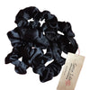 5 Pack Bundle Satin Scrunchie's--Black