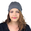 Heather Gray--ELASTIC BAND Satin Lined Cap