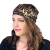 Cheetah--ELASTIC BAND Satin Lined Cap