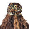Cheetah--ELASTIC BAND Satin Lined Cap