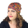 Geometric Floral --ELASTIC BAND Satin Lined Cap