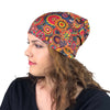 Geometric Floral --ELASTIC BAND Satin Lined Cap