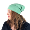 BAMBOO Jade Green--ELASTIC BAND Satin Lined Cap