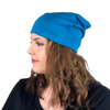 BAMBOO Ocean Blue--ELASTIC BAND Satin Lined Cap