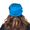 BAMBOO Ocean Blue--ELASTIC BAND Satin Lined Cap