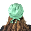 BAMBOO Jade Green--ADJUSTABLE DRAWSTRING Satin Lined Cap
