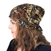 Cheetah--ADJUSTABLE DRAWSTRING Satin Lined Cap