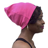 HOT Pink--ELASTIC BAND Satin Lined Cap