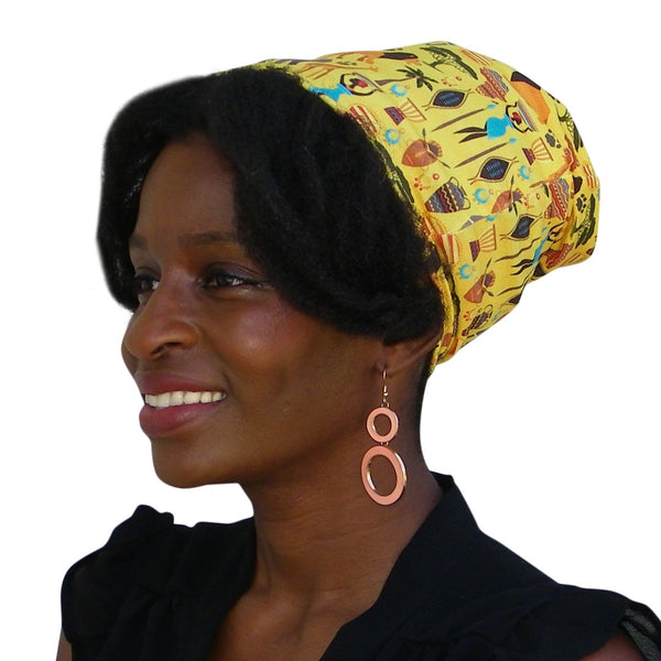 African Safari --ELASTIC BAND Satin Lined Cap
