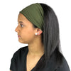 Satin Lined Headband-Olive Green