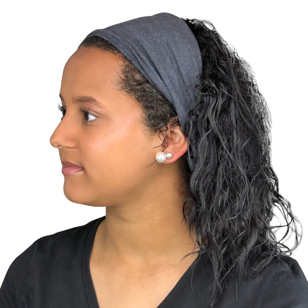 Satin Lined Headband-Heather Gray